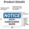Signmission Utility Closet And Water Heater, 10 in W x Rectangle, Vinyl Decal OS-2PACK-NS-D-710-L-18843 - alternate 5